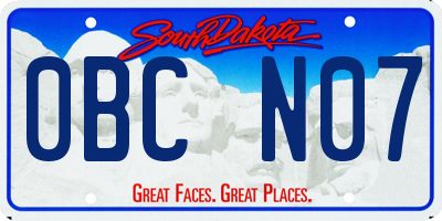 SD license plate 0BCN07