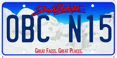 SD license plate 0BCN15