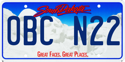 SD license plate 0BCN22