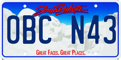 SD license plate 0BCN43