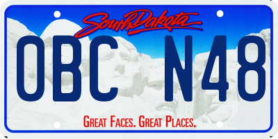 SD license plate 0BCN48