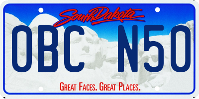 SD license plate 0BCN50