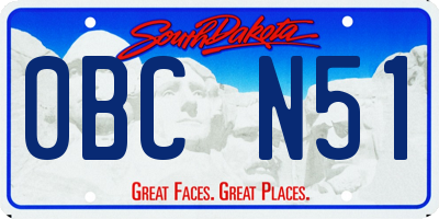 SD license plate 0BCN51