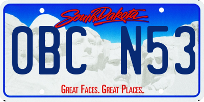 SD license plate 0BCN53