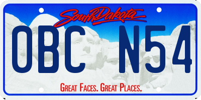 SD license plate 0BCN54