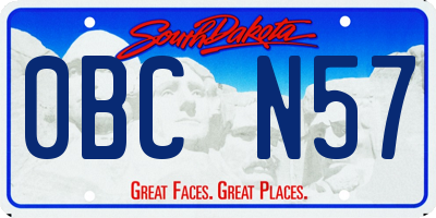 SD license plate 0BCN57