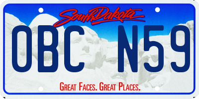 SD license plate 0BCN59