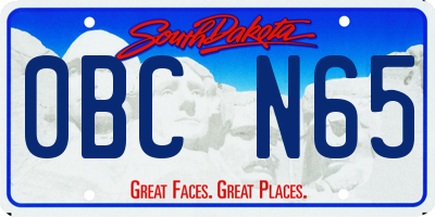 SD license plate 0BCN65