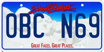 SD license plate 0BCN69