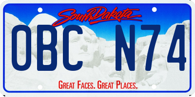 SD license plate 0BCN74