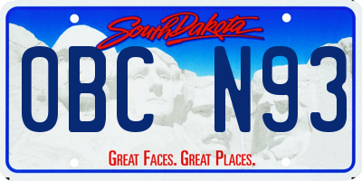 SD license plate 0BCN93