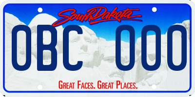 SD license plate 0BCO00