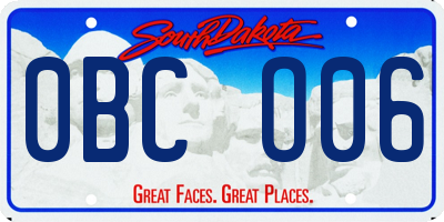 SD license plate 0BCO06