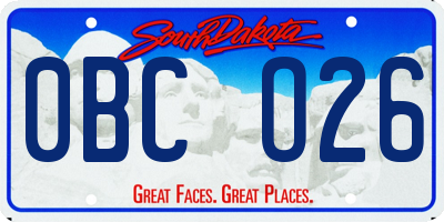 SD license plate 0BCO26
