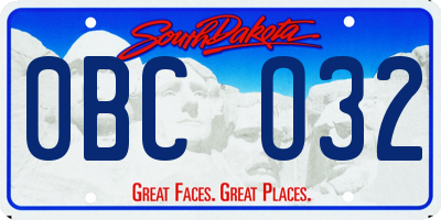 SD license plate 0BCO32