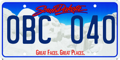 SD license plate 0BCO40