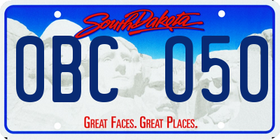 SD license plate 0BCO50