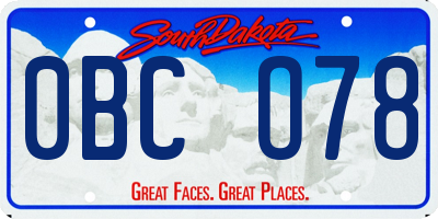 SD license plate 0BCO78