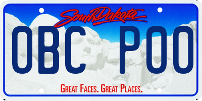 SD license plate 0BCP00