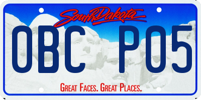 SD license plate 0BCP05