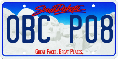 SD license plate 0BCP08