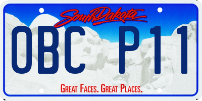 SD license plate 0BCP11
