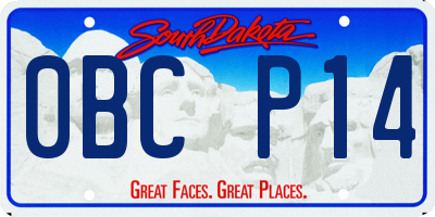 SD license plate 0BCP14