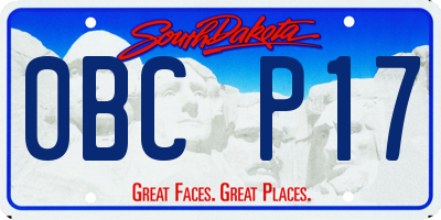 SD license plate 0BCP17