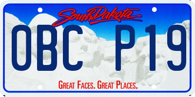 SD license plate 0BCP19