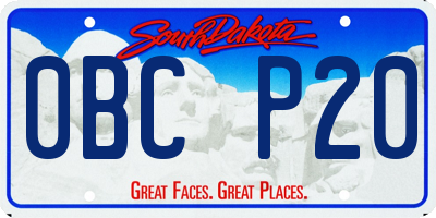 SD license plate 0BCP20