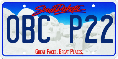 SD license plate 0BCP22