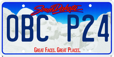 SD license plate 0BCP24