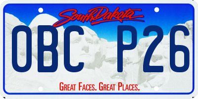 SD license plate 0BCP26
