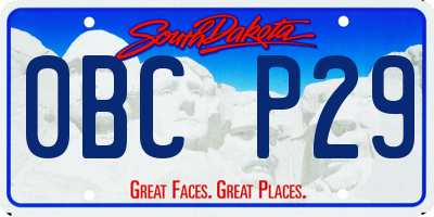 SD license plate 0BCP29
