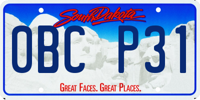 SD license plate 0BCP31