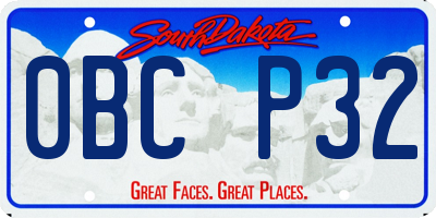 SD license plate 0BCP32