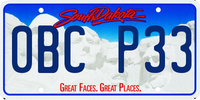 SD license plate 0BCP33