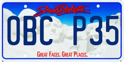 SD license plate 0BCP35