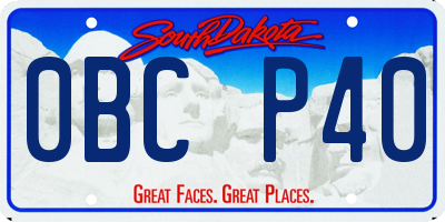 SD license plate 0BCP40