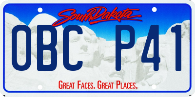 SD license plate 0BCP41