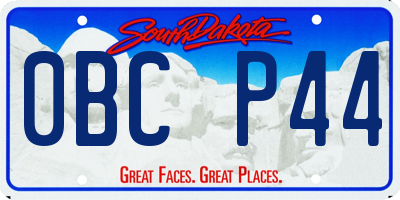 SD license plate 0BCP44