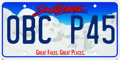 SD license plate 0BCP45