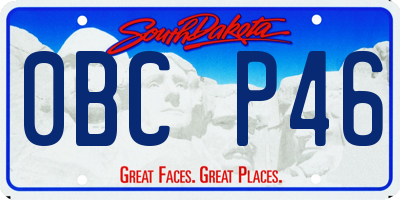 SD license plate 0BCP46