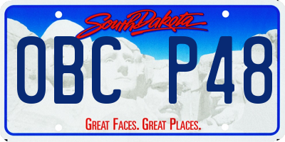 SD license plate 0BCP48