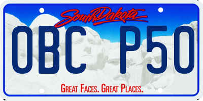 SD license plate 0BCP50