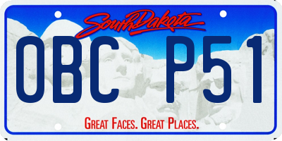SD license plate 0BCP51