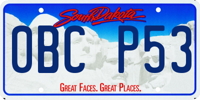 SD license plate 0BCP53