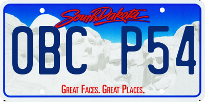 SD license plate 0BCP54