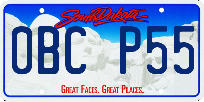SD license plate 0BCP55