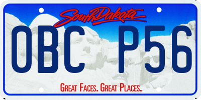 SD license plate 0BCP56
